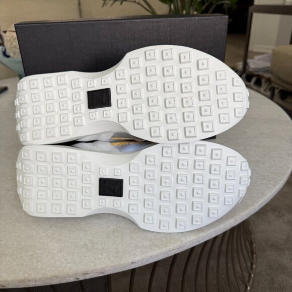 Versace Medusa Men VERSACE‎ 1011942 Barocco White Leather Sneakers, Size 44
